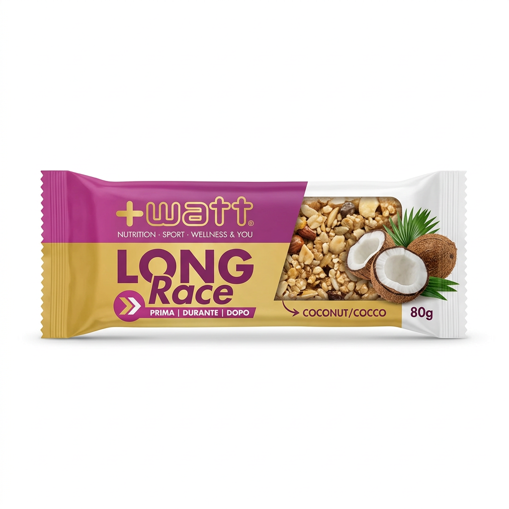 +Watt Long Race gusto cocco, barretta da 80 g